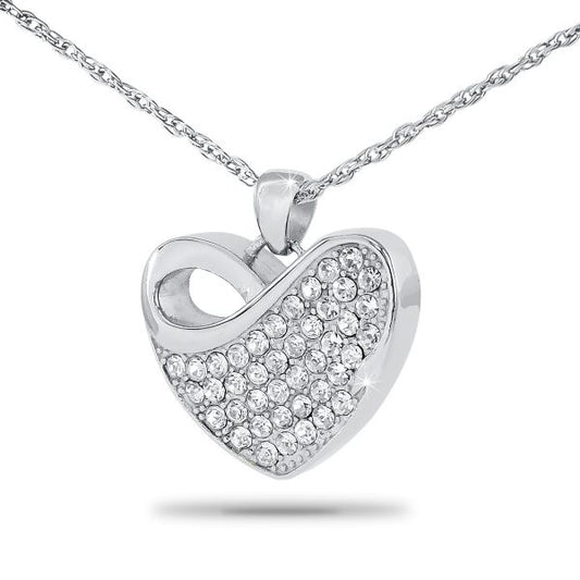 Gleaming Steel Crystal Necklace Keepsake